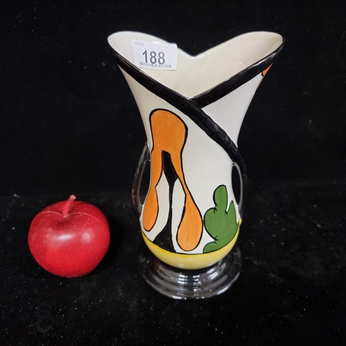 188 - A beautiful Art Deco tulip shape vase, designed by Lorna Bailey for Old Ellgreave Pottery. In the ''... 