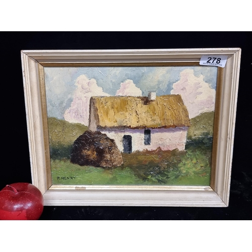 278 - A lovely antique original oil on canvas painting titled 