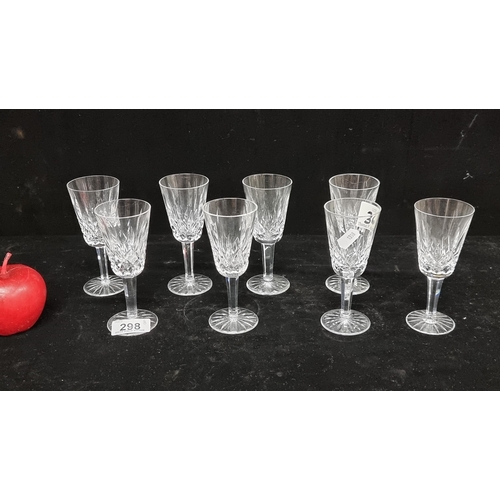 298 - Eight vintage Waterford Crystal stemmed glasses in the 