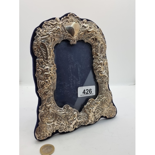 426 - A very attractive Victorian sterling silver photo frame, Hallmarked London. With a lovely glazed fra... 