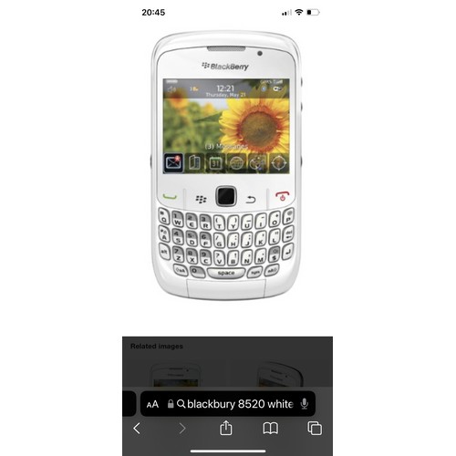 242 - Three sealed as new BlackBerry 8520 phones, model: RCG41GW. All in white colourway. Old new stock.