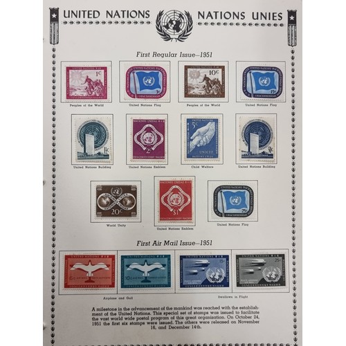 195 - Two stamp albums containing a wonderful collection of mint condition and used United Nations stamps ... 