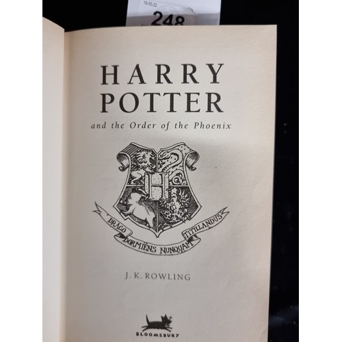 248 - A hardback first edition copy of the book: ''Harry Potter and the Order of the Phoenix'' by J.K. Row... 