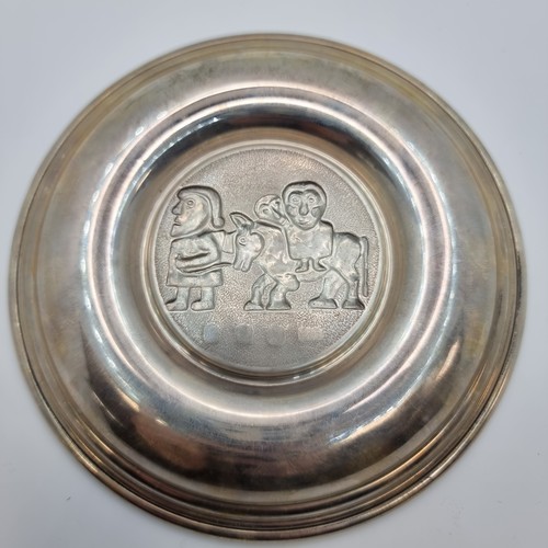 402 - A nice example of an Irish Silver  Dublin Christmas plate, created by Douglas Bennett Craft Workshop... 