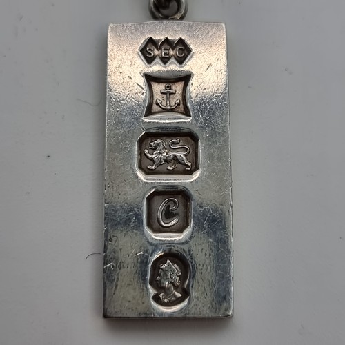 409 - An interesting sterling silver ingot, hallmarked Birmingham. With chain length: 46cm and a total wei... 