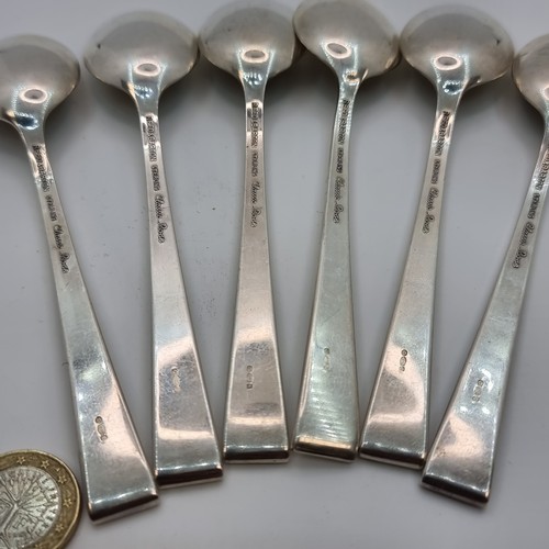 413 - Star Lot: A nice collection of six heavy gauge sterling silver desert spoons by Reed & Barton and in... 