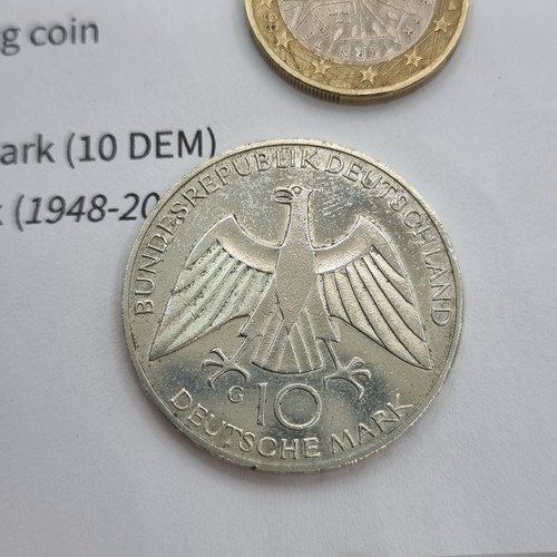 332 - A 10 Deutsche Mark Federal Republic of Germany silver coin. This coin has a silver content of .625 a... 