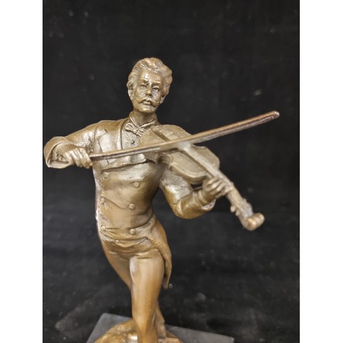 185 - Star Lot : A very heavy bronze figure of Johann Strauss after Milo, a fantastically detailed sculptu... 