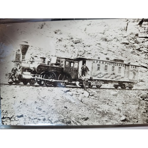 338 - A selection of antique photographs of American railroads and human interest images originally from t... 