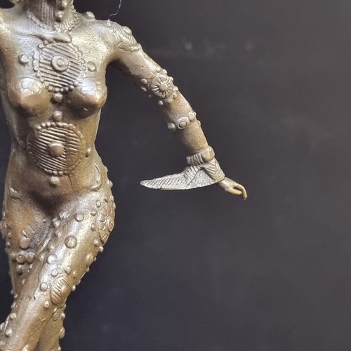 643 - A beautiful Art Deco style bronze sculpture of a female dancer with detailed leotard and headgear. B... 