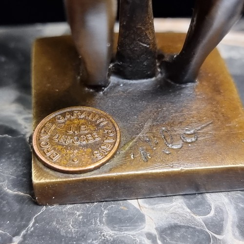 642 - A very striking bronze sculpture of a stylized female gymnast preparing to flip, after Miguel Fernan... 