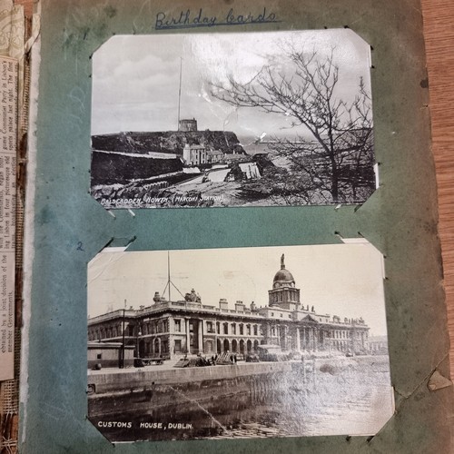 652 - A very interesting antique post card album, of approximately 80 cards. Mostly in vivid colour form, ... 