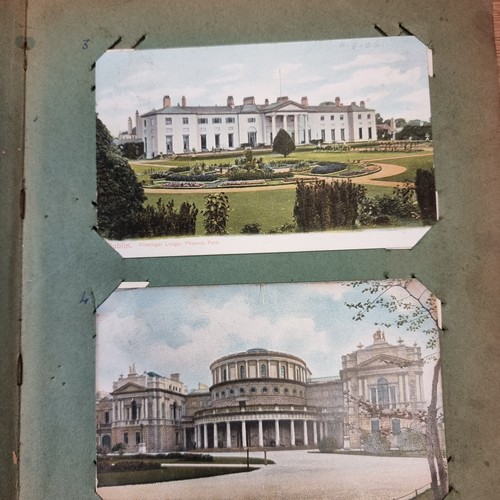 652 - A very interesting antique post card album, of approximately 80 cards. Mostly in vivid colour form, ... 