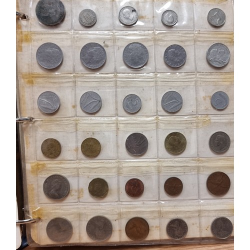 653 - A very large collection of approximately 300 coins, contained neatly in a coin mounted album. This c... 