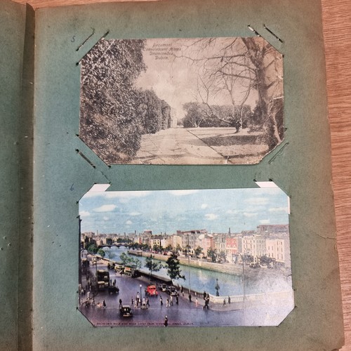 652 - A very interesting antique post card album, of approximately 80 cards. Mostly in vivid colour form, ... 