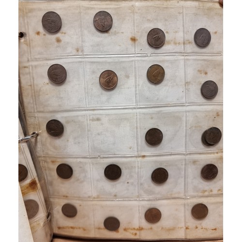 653 - A very large collection of approximately 300 coins, contained neatly in a coin mounted album. This c... 
