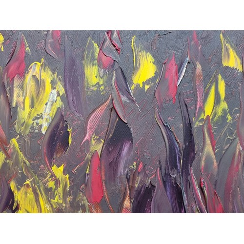 77 - An original oil on canvas abstract expressionist work by the artist John O'Sullivan dated to 2017. S... 