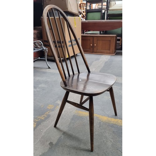 638 - Star Lot : Four very handsome, genuine vintage Ercol chairs. With wonderful delicately turned spindl... 