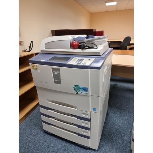 Canon E-studio 555 photo copier, originally over €10,000 refurbished one available on Copier1.com for €3495 Specs 55 PPM print, 2400 x 600 DpI, Hard drive encryption standard. First copy out time of less than 3.5 seconds. 7,6000 sheet maximum capacity