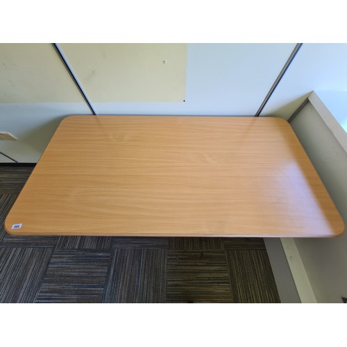 95 - Good beach office table with rounded legs.  Located in the executive offices upstairs. Collection by... 