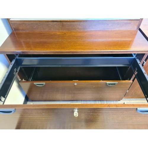 120 - Nice straight large manager desk with curved front with 2 matching cabinets inc one with an open boo... 