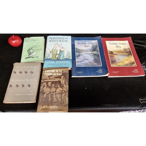 136 - A selection of six books of fly fishing interest. Including ''Riverside Reflections'' and ''Gone Fis... 