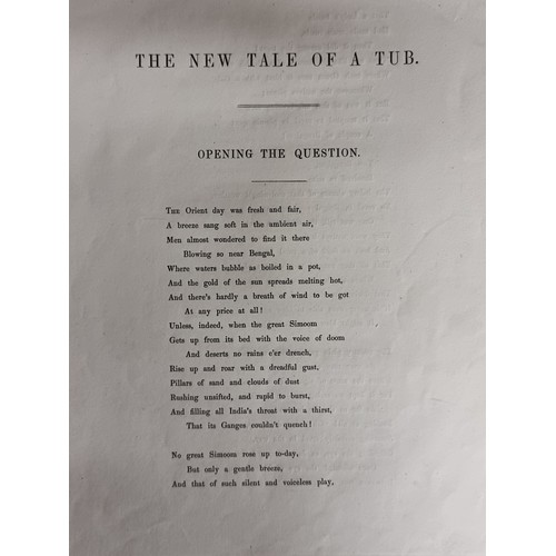 155 - A wonderful, antique book of verse entitled ''The New Tale of a Tub: An Adventure in Verse'' by F.W.... 