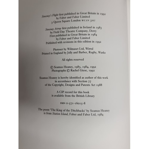 162 - A hardback book of verse by Séamus Heaney entitled ''Sweeney's Flight''. Based on the revised text o... 