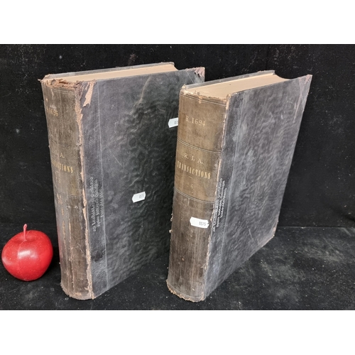 154 - Two huge antique 19th Century hardbound volumes of 