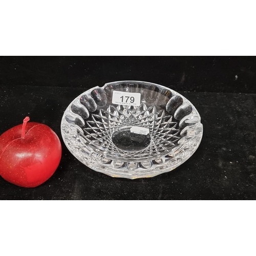 179 - A gorgeous Waterford Crystal heavy cut ashtray with diamond pattern to base.