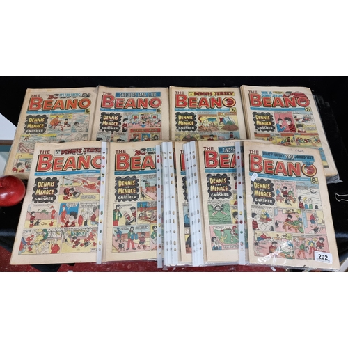 202 - 52 issues of The Beano, Dennis The Mennace and Gnasher comics, 1980,1981, 1983 and 1984.