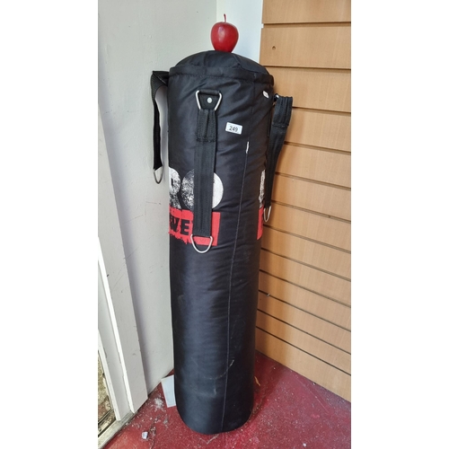 249 - A Pro Power workout punch bag. With four hanging straps. In very good condition.