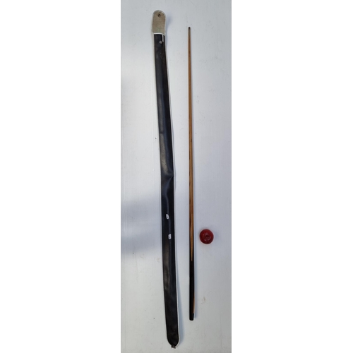 258 - A high quality 2 piece ash snooker cue. In original carry case. made from one piece of wood. very go... 