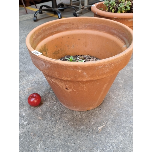 295 - A very large terracotta planter. H 37 x W 47 cm.