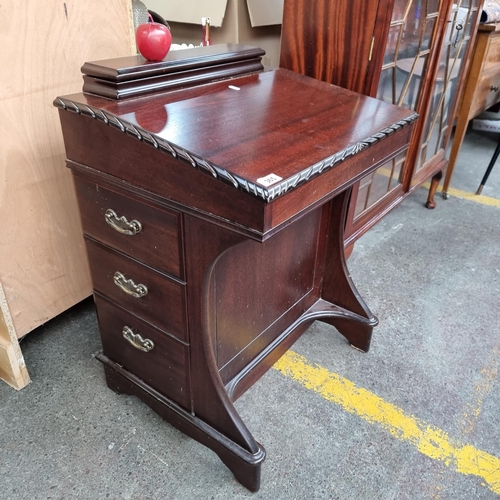 365 - A nice example of a davenport writing bureau with a lift top and three pull out drawers to the side ... 