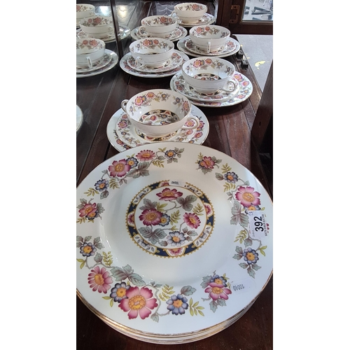 392 - A lot of twenty-four dinnerware pieces by Royal Stafford. Includes large teacups/soup bowls.