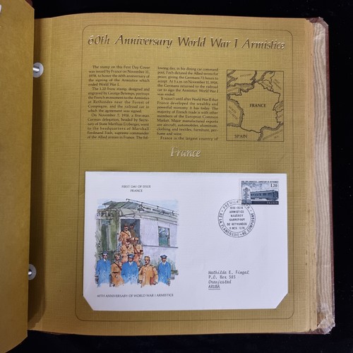 102 - A vintage stamp album with First Day Covers from around the world. Issued by a Postal Commemorative ... 