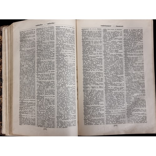 236 - A Large leather bound  hardback copy of a French/German dictionary compiled by M. A Thibaut. Publish... 