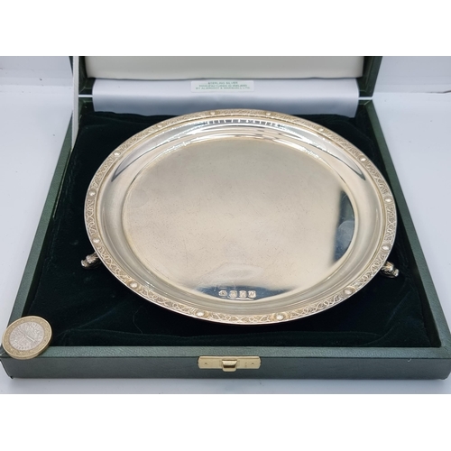 402 - Star Lot: A stunning Irish silver footed dish with a Celtic surround rim. Hallmarked Dublin and make... 