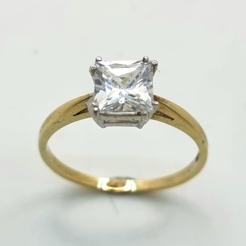 416 - A very pretty 9ct gold Cubic Zirconia ring. Ring size: O. Weight: 1.90 grams.