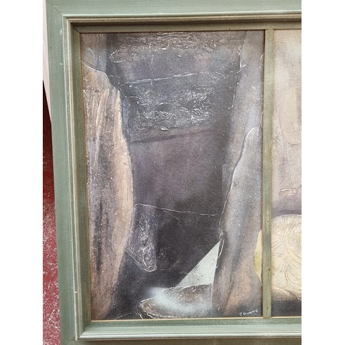 256 - Star Lot: An extremely large original mixed media work by Irish artist John Dunne, depicting an expl... 