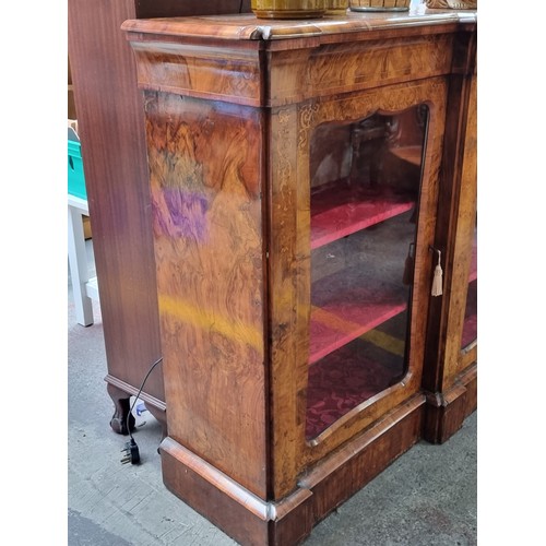 536 - Star Lot: A stunning eye-catching enormous antique Victorian burr walnut marquetry inlaid three-door... 