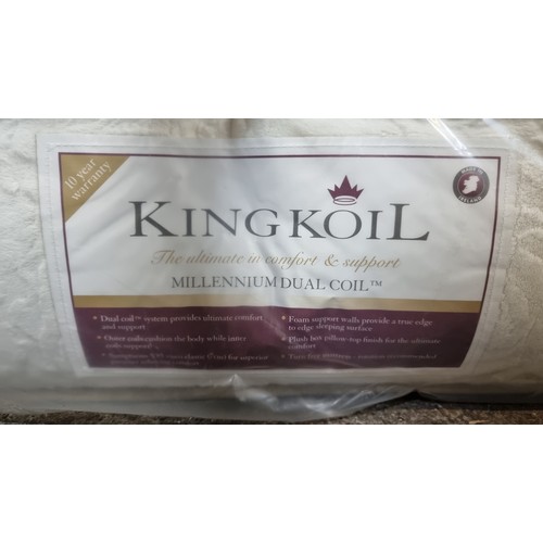 655 - Star lot : As new Kingkoil millennium dual mattress  Mm: L195cm x W154cm x  D32cm Very expensive new... 