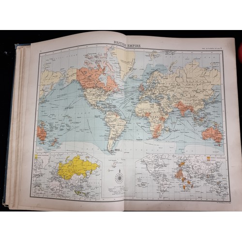 220 - A large, antique copy of the book ''The Citizen's Atlas'', edited by J. G Bartholomew in 1898. Conta... 