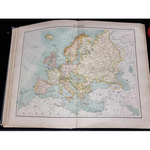 220 - A large, antique copy of the book ''The Citizen's Atlas'', edited by J. G Bartholomew in 1898. Conta... 