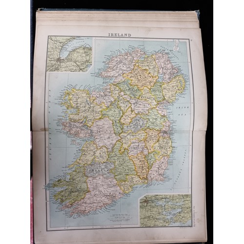 220 - A large, antique copy of the book ''The Citizen's Atlas'', edited by J. G Bartholomew in 1898. Conta... 