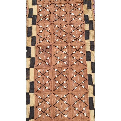 266 - Handcrafted African wall hangings, potentially of Congolese origin. One of which is decorated with C... 