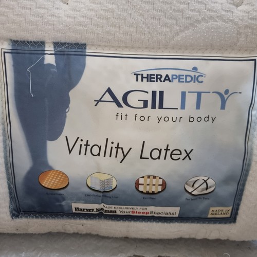 375 - A Therapedic agility King sized mattress with a two part base.

DM H190/W150/D25 cm