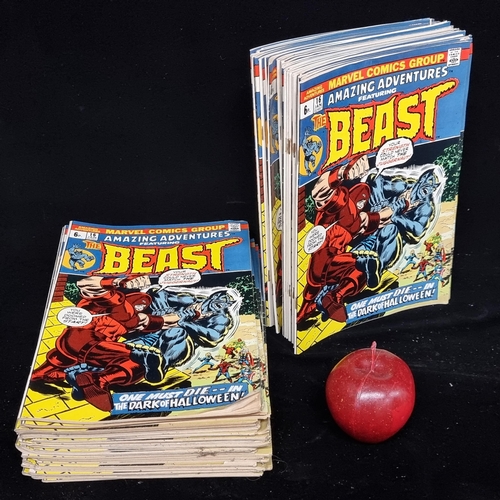 146 - A large box filled with fifty-five issues of ''Marvel Comic's Amazing Adventures featuring The Beast... 