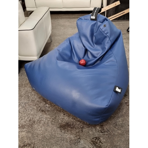 355 - A blue Extreme Lounging bean bag with breathable vents, weatherproof covering and zip. In very good ... 